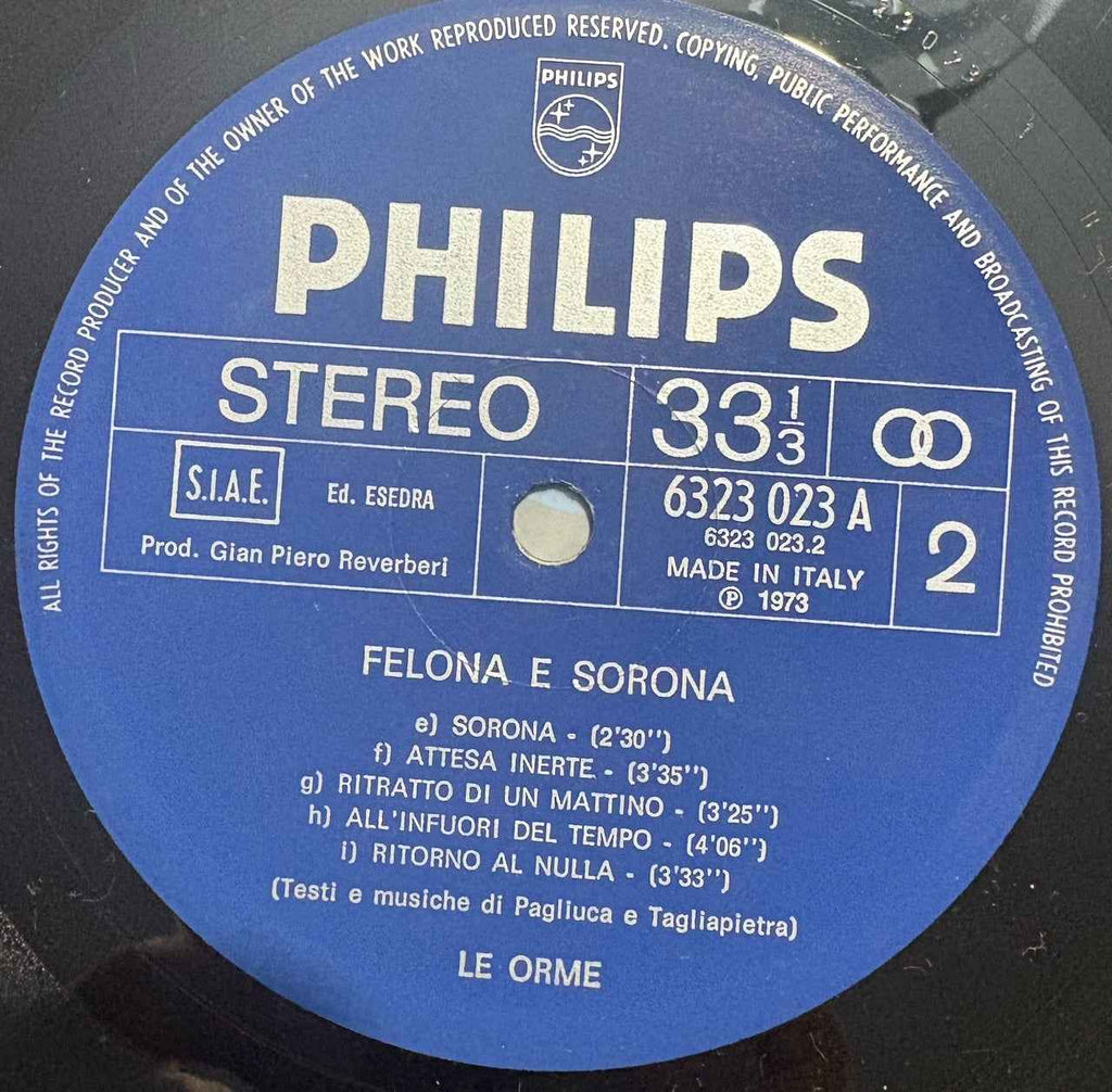 Le Orme - Felona E Sorona Prima Stampa 1973 in Vinile - Echoes musicstore