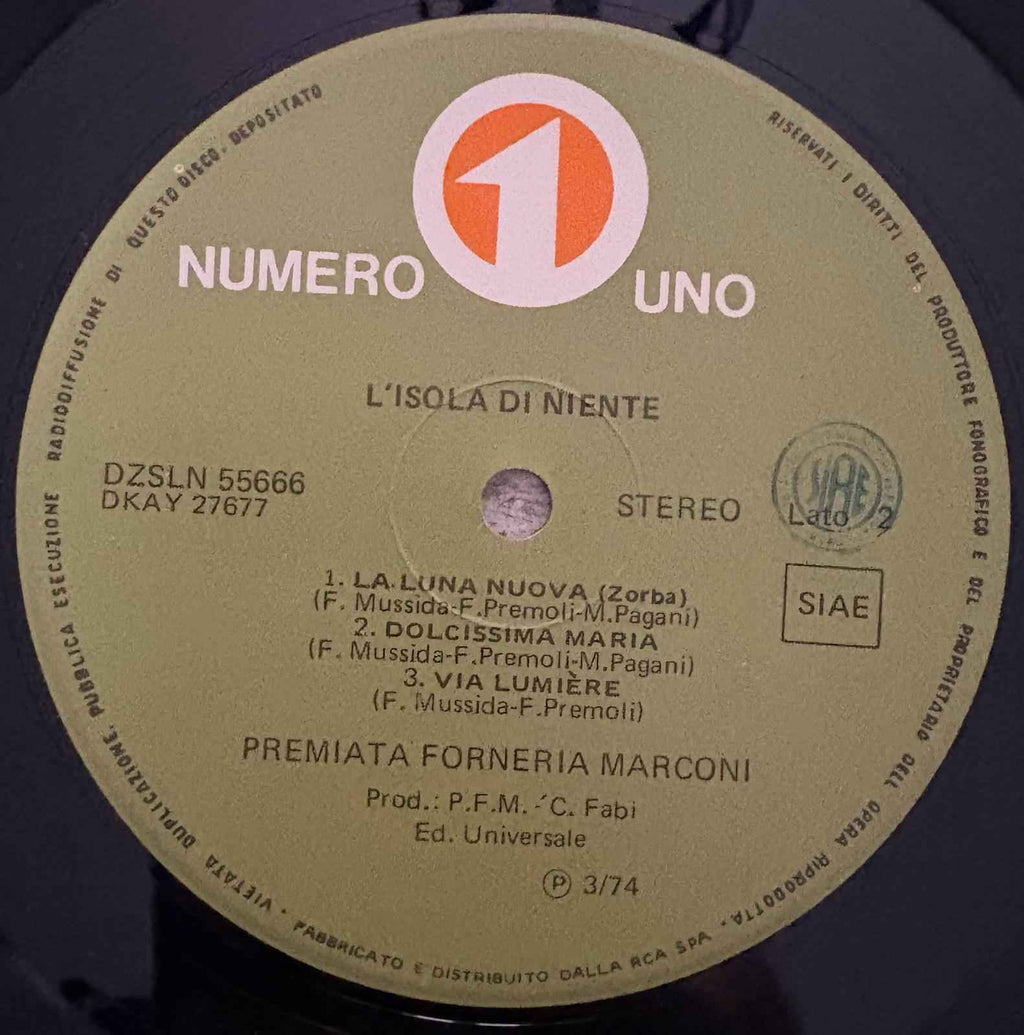 Premiata Forneria Marconi – L'Isola Di Niente - First Press 74
