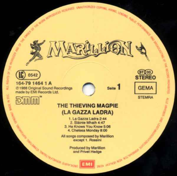 Marillion – The Thieving Magpie (La Gazza Ladra) - Echoes musicstore