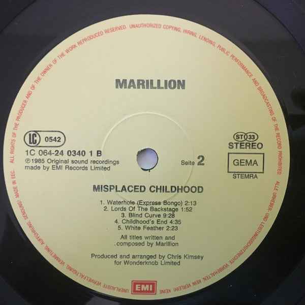 Marillion – Misplaced Childhood - Echoes musicstore