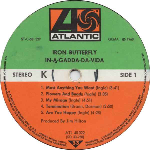 Iron Butterfly – In-A-Gadda-Da-Vida - Echoes musicstore
