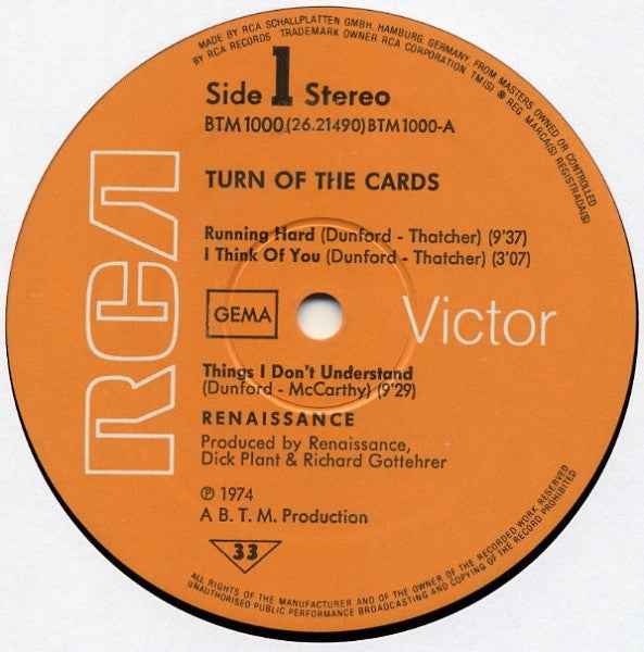 Renaissance &nbsp;– Turn Of The Cards - Echoes musicstore