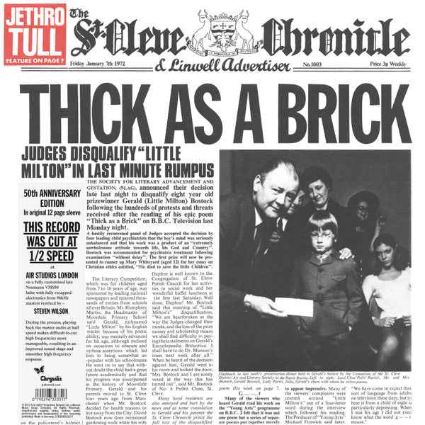 Jethro Tull – Thick As A Brick - 50 Anniversary Edition - Echoes musicstore