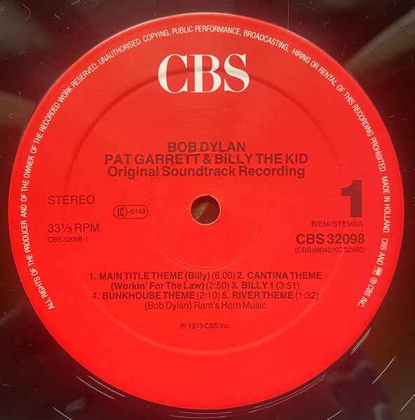 Bob Dylan – Pat Garrett &amp; Billy The Kid - Original Soundtrack Recording