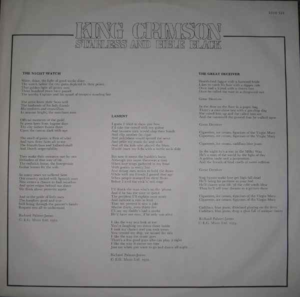 King Crimson – Starless And Bible Black - Echoes musicstore