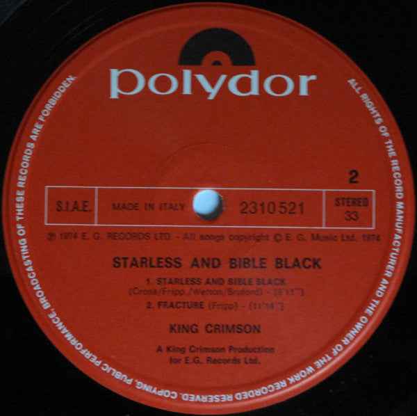 King Crimson – Starless And Bible Black - Echoes musicstore