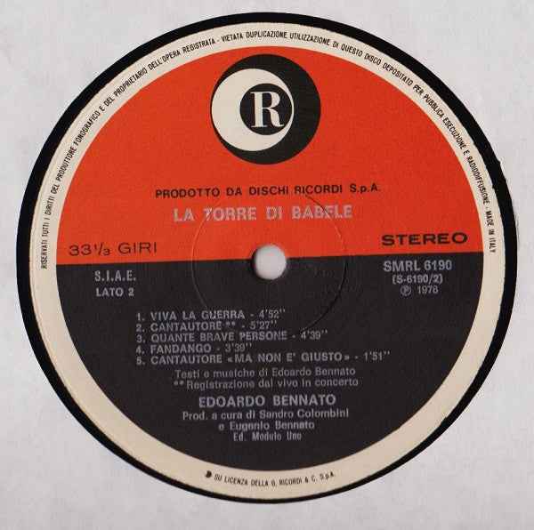 Edoardo Bennato – La Torre Di Babele - Echoes musicstore