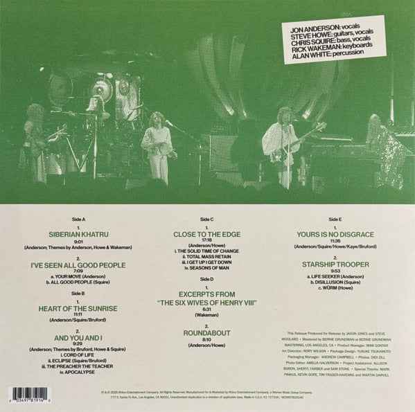 Yes – Live At The Rainbow London, England 12/16/1972 - Echoes musicstore