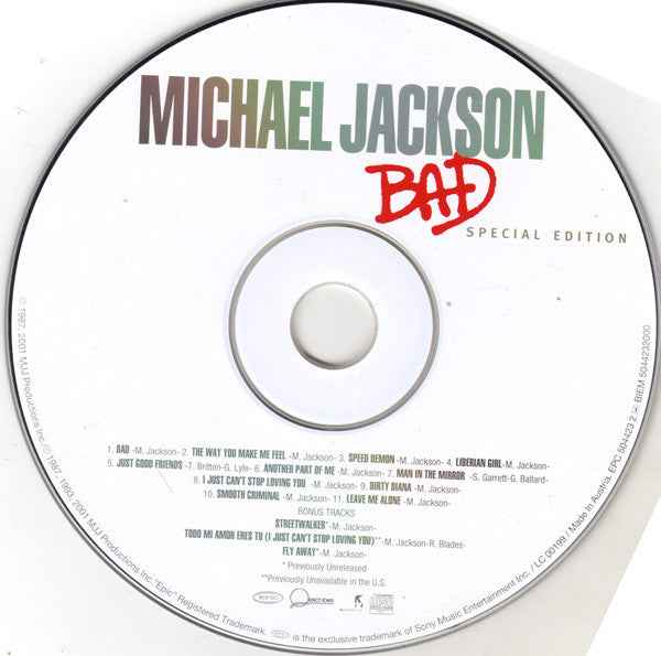 Michael Jackson – Bad  - CD Slipcase