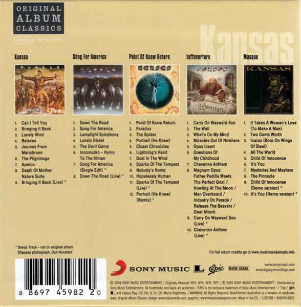 Kansas – Box con 5 CD Original Album Classics - Echoes musicstore