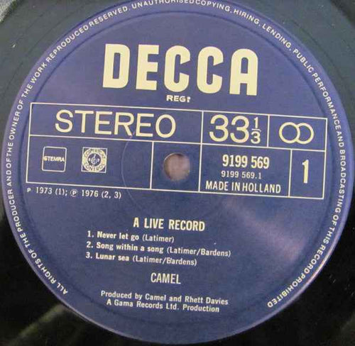 Camel – A Live Record - Echoes musicstore
