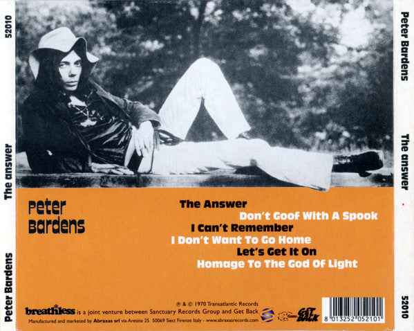 Peter Bardens – The Answer  CD  Digipak