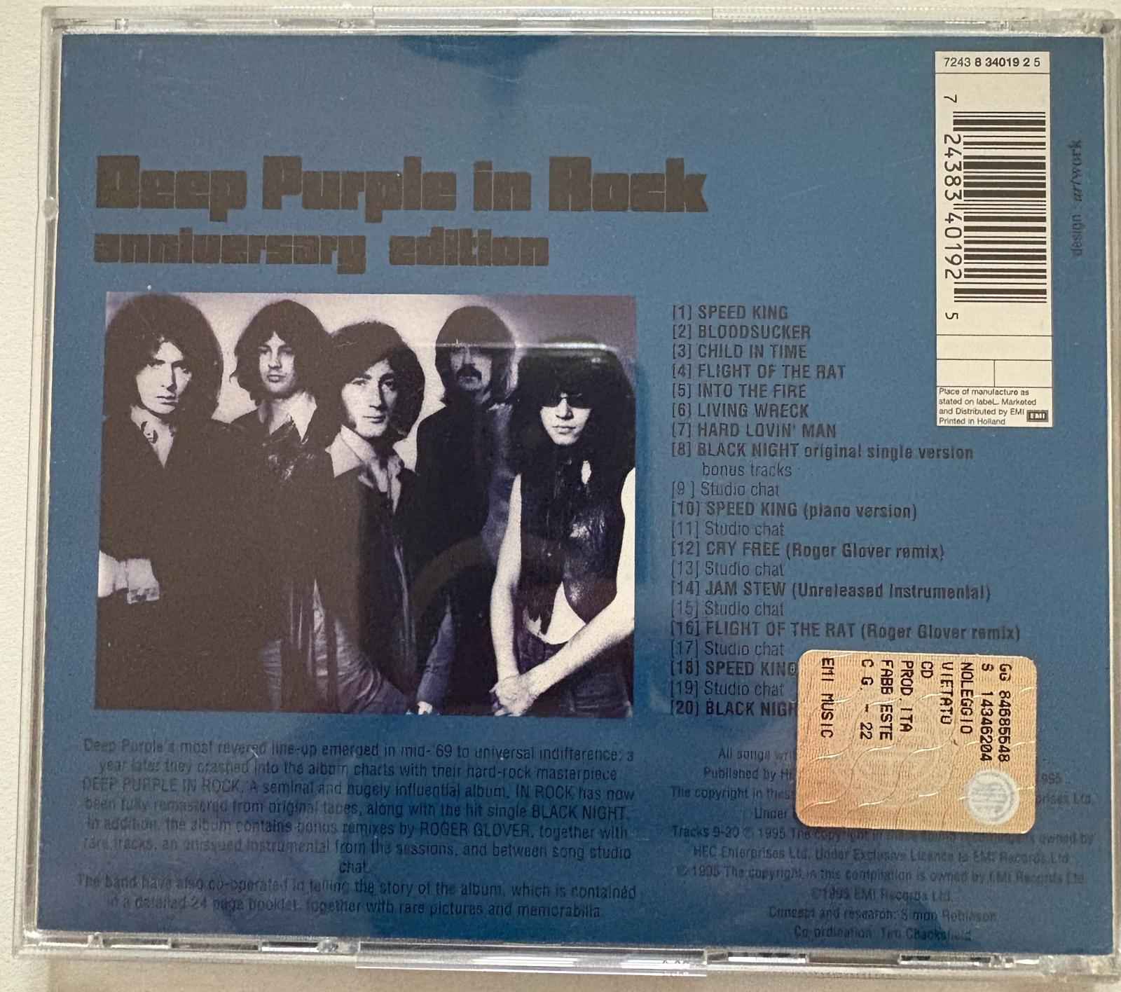 Deep Purple – Deep Purple In Rock  CD Anniversary Edition