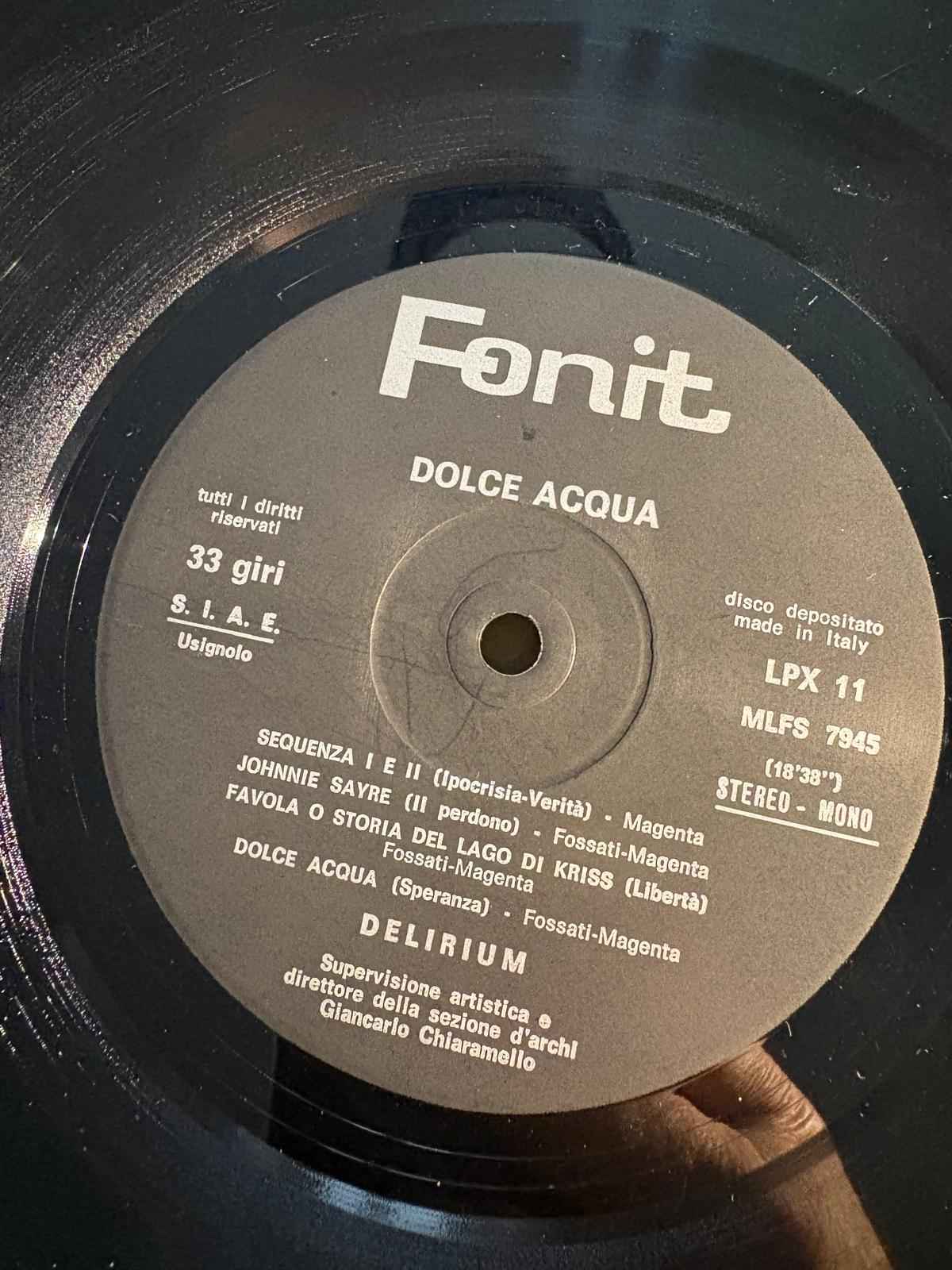 Delirium Dolce Acqua 1971 - Prima Stampa Originale del 1971