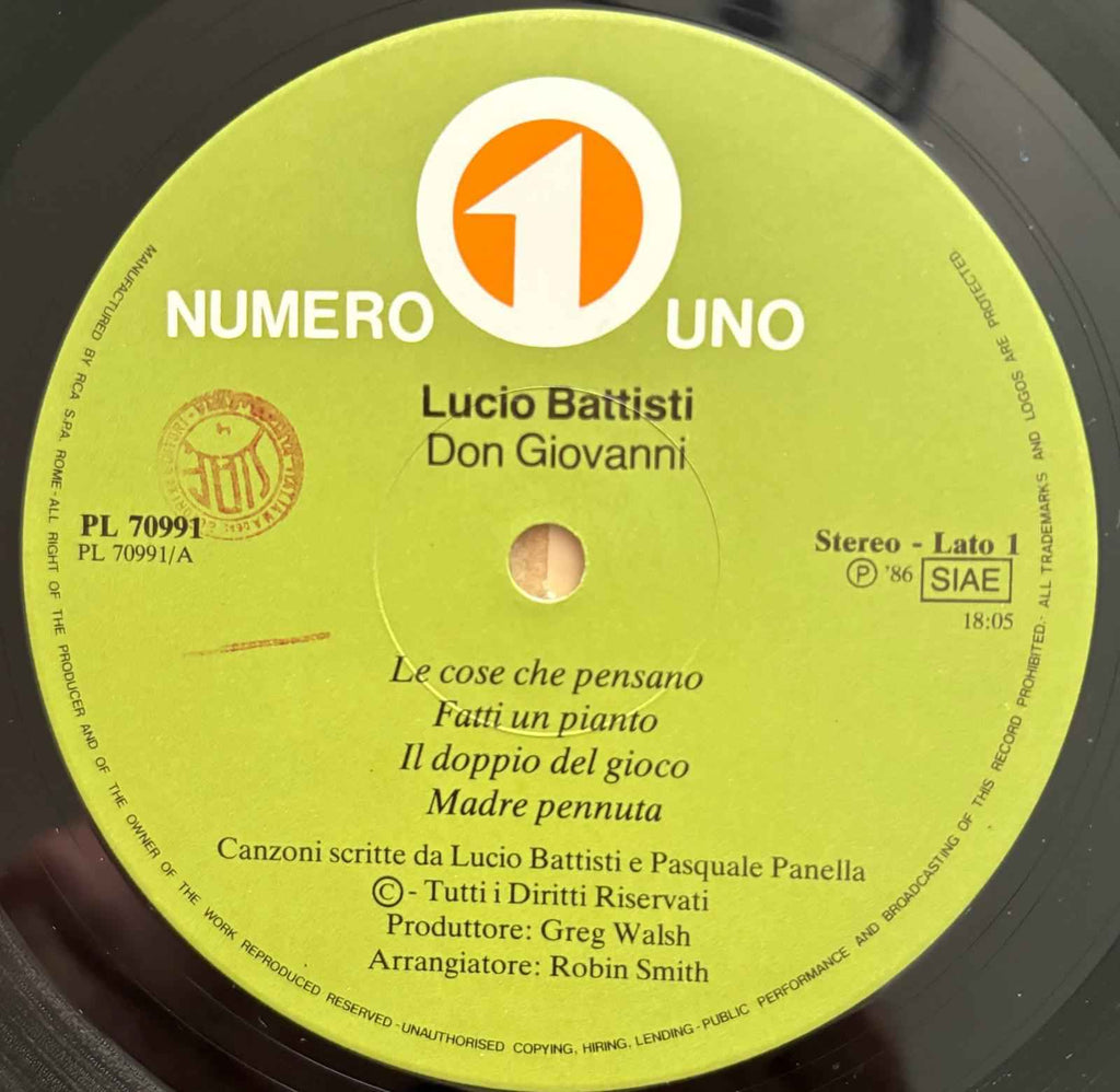 Lucio Battisti – Don Giovanni - Echoes musicstore
