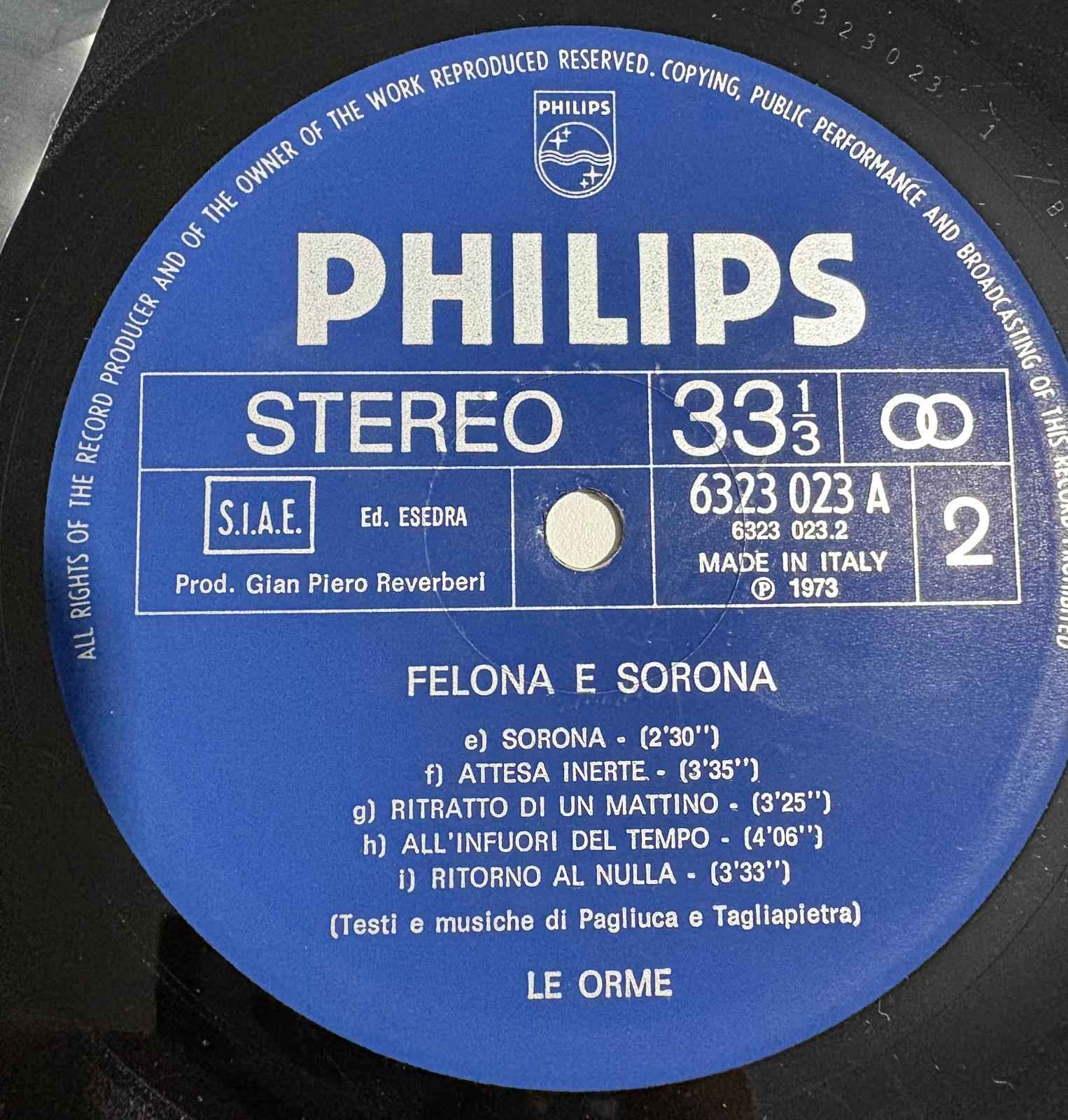 Le Orme – Felona E Sorona   Stampa 1973