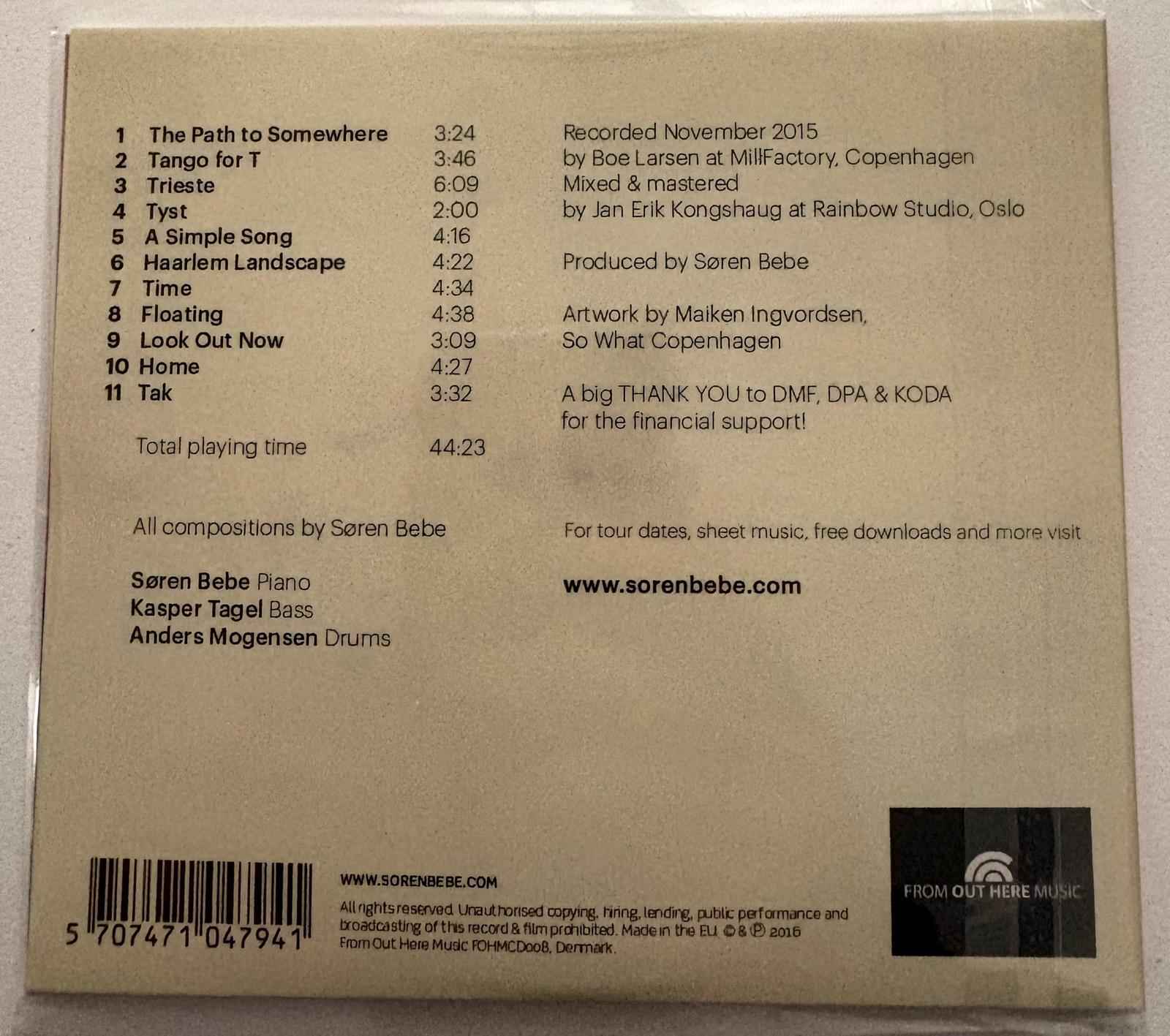 Søren Bebe Trio – Home CD