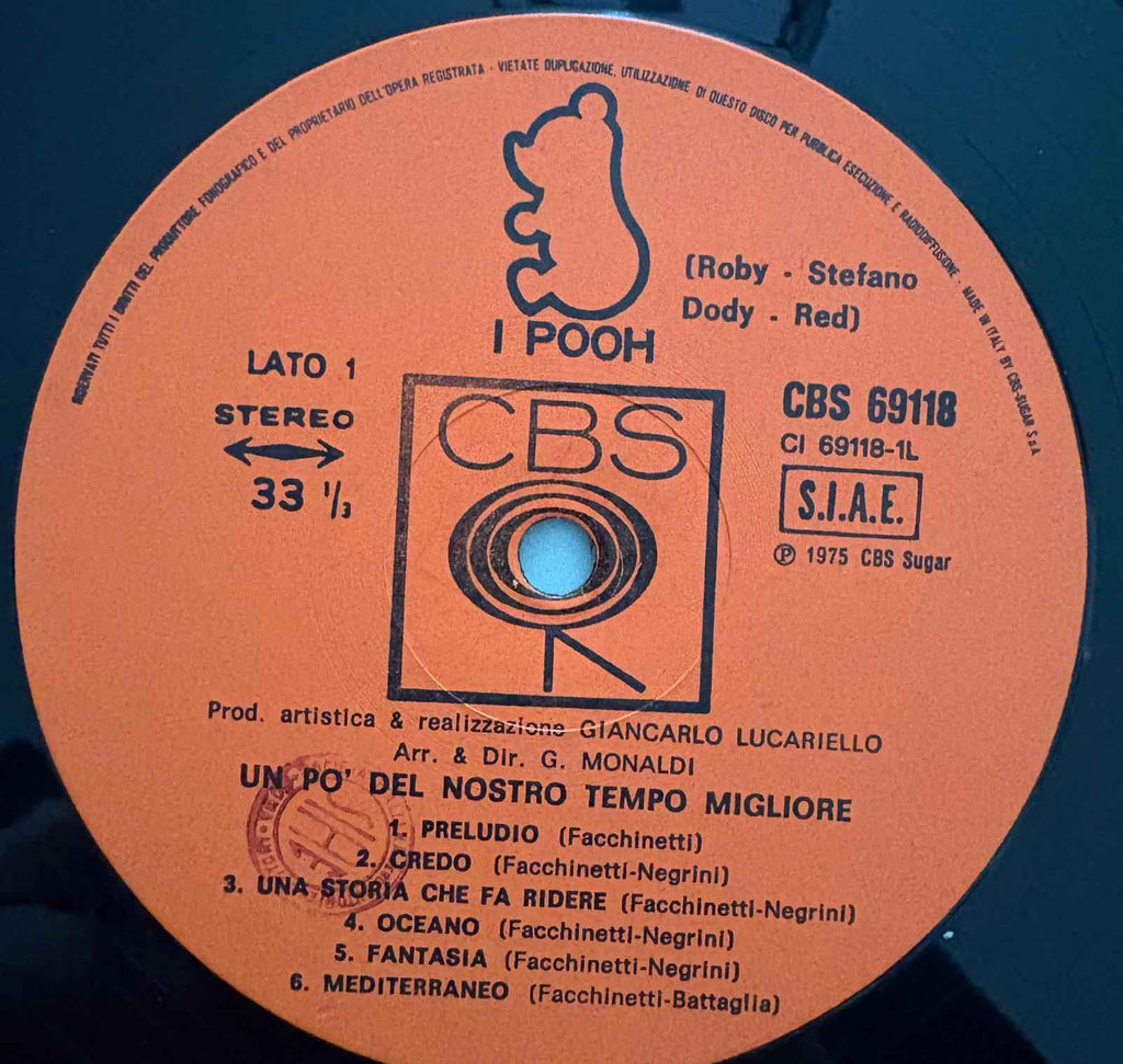 I Pooh – Un Po' Del Nostro Tempo Migliore  Prima stampa '75
